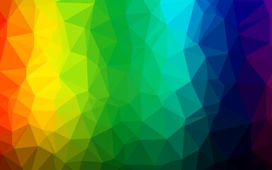 Dark Multicolor, Rainbow vector abstract mosaic background. Shining illustration, which consist of triangles. Textured pattern for background.