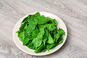 Baby spinach leaves on a plate