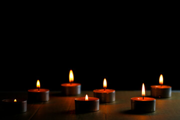 Candles in dark background