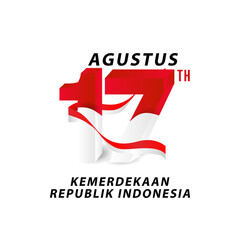 17 august text for Indonesia independence day banner design