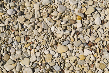 Baltick Sea beach. Natural small pebbles on the rocky seashore, can be usedas texture or backround.
