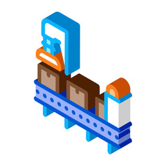 manufacturing process icon vector. isometric manufacturing process sign. color isolated symbol illustration