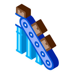 manufacturing conveyor belt icon vector. isometric manufacturing conveyor belt sign. color isolated symbol illustration