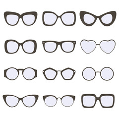 Sunglasses set icons.
