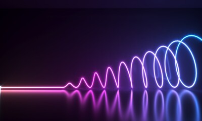 Abstract neon shapes hologram led wave pulse sine wave