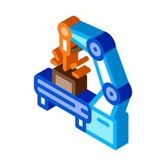 manufacturing engineering machine icon vector. isometric manufacturing engineering machine sign. color isolated symbol illustration