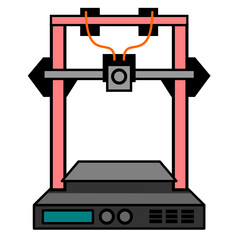 Vector illustration of a modern 3D printer which can be used for printing various objects
