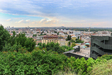 Fototapeta na wymiar View from the Castle Hill to the panorama of Kyiv