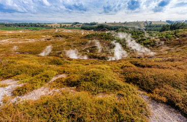 Volcanic landscape Craters of the Moon, New Zealand