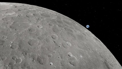 realistic moon in space, craters of the moon, moon, moon with copy-space 3d render © Aleksandr