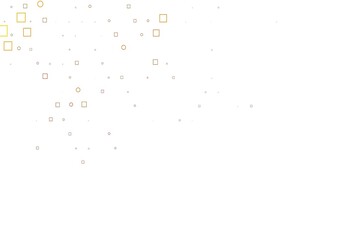 Light Orange vector pattern with spheres, squares.