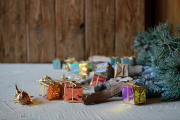 christmas tree and gifts