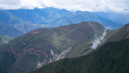 Calla Calla mountain pass landscape in the northern Peruvian Andes.