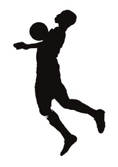 Fototapeta na wymiar silhouette of a soccer player