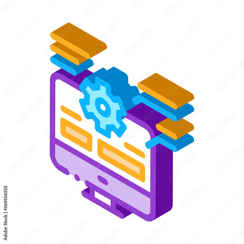 Wall mural web site technician characteristics icon vector. isometric web site technician characteristics sign. color isolated symbol illustration