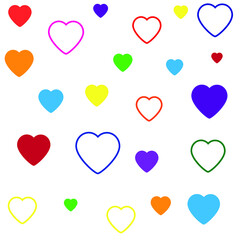 Pattern with multi-colored hearts