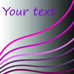 Banner with pink lines on a gray background and place for text