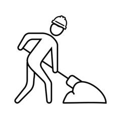 Factory Worker Engineer Manager Supervisor Working Stick Figure Pictogram Icon