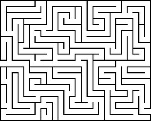 Black rectangle maze isolated on white background	