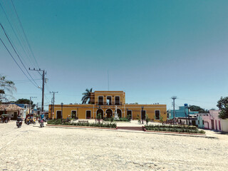 Yellow building, blue sky, Cuba