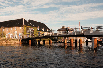 Obraz premium Denmark. Copenhagen. Houses and streets of Copenhagen. City autumn landscape. September 19, 2018