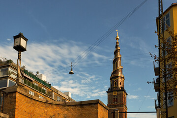 Denmark. Copenhagen. Houses and streets of Copenhagen. City autumn landscape. September 19, 2018