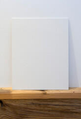 Naklejka na ściany i meble White frame on white wall background, mock up 