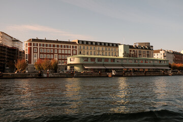 Obraz premium Denmark. Copenhagen. Houses and streets of Copenhagen. City autumn landscape. September 19, 2018