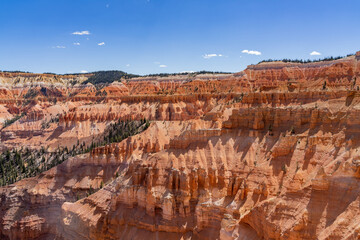 Beautiful landscape saw from Ramparts Overlook of Cedar Breaks National Monument