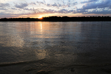 beautiful sunset on the river