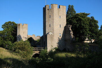 Historic medieval city wall of Visby on Gotland, Sweden