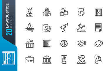 law justice icon set