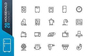 minimal household icon set