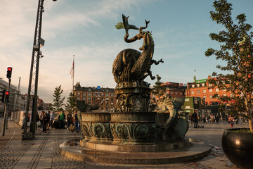Fototapeta premium Denmark. Copenhagen. Sculpture composition in Copenhagen. September 19, 2018