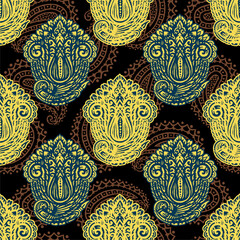 Vector ornamental ethnic art, patterned Indian, Turkish, Arabic, paisley. Hand drawn illustration. Tattoo, astrology, alchemy, boho and magic symbol. Original design in doodle style.