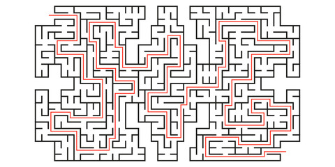 Labyrinth. Logical game for children and adults. Maze vector template isolated on white background.