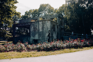 Ruiny wojenne przy wtesreplatte w Gdańsku - obrazy, fototapety, plakaty