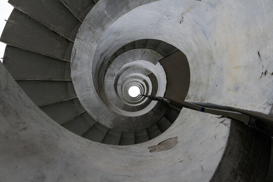 Spiral staircase in a modern building