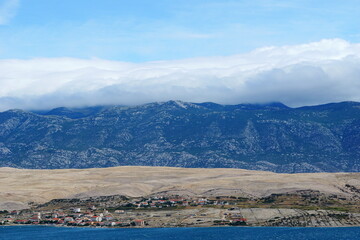 View of the Velebit mountain from the Croatian island of Pag