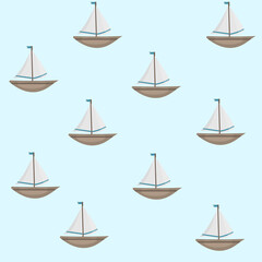 seamless pattern with ships. print for design.