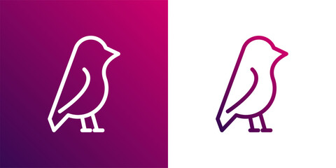 Stylized bird silhouette at different color variations. Vector icon.