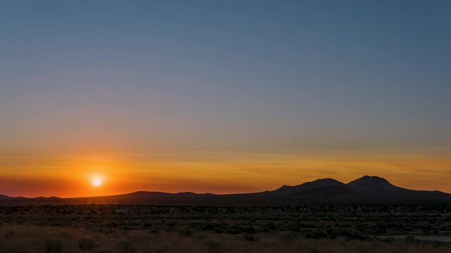 Sunrising over the mojave desert in the morning