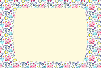 Cartoon frame for children for cover design. Blank template.