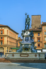 Fototapeta na wymiar Fountain of Neptune, Bologna, Italy