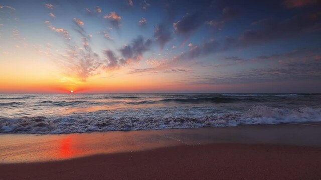 Sea sunrise, natural relaxation on the beach
