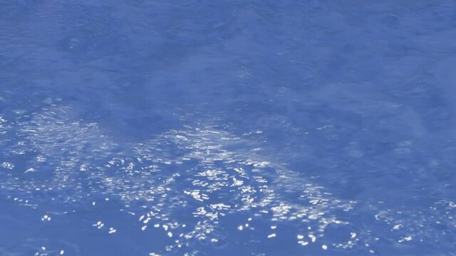 Boiling water. Bubbles and foam on a blue background.