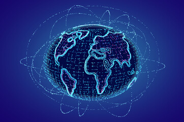 Futuristic hud globe. World global technology vector background.. Network tech.