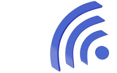 3d illustration of wifi connection icon representing communication