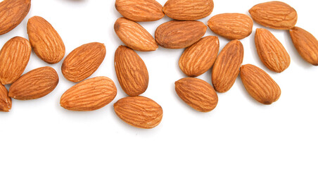 Almonds isolated on white background