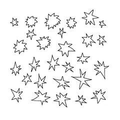 A set of simple stars drawn by a pen.